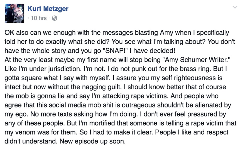 Screenshot: Kurt Metzger’s Facebook page
